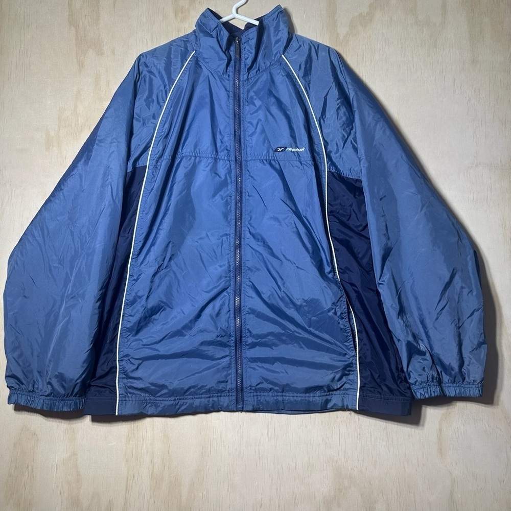 Vintage 90s Reebok Men’s L Windbreaker Jacket Color Blue/ Teal